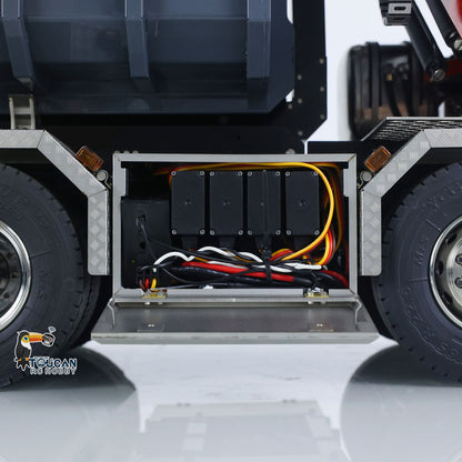 TOUCAN RC HOBBY LXY 770S 1:14 5 Axles 10x10 Metal Chassis RC Hydraulic Dump Truck Remote Control Crane Full Roll Off Dumper Frsky XE Lite RC Vehicle Model