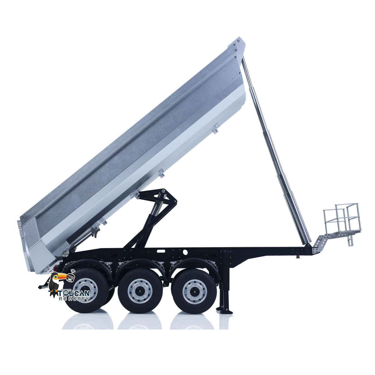 TOUCAN RC HOBBY US Stock 26.1Inches KABOLITE 1/14 Metal Radio Control Semi Trailer Dumper Electric Lifting for RC Tractor Truck 770S Light Support Leg