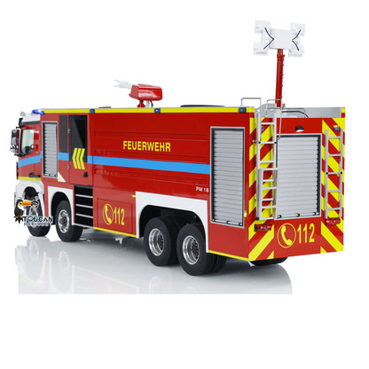 TOUCAN RC HOBBY 1/14 RC Fire Fighting Truck 8x8 Radio Control Fire Car Light Sound Metal Chassis Assembled and Painted Motor ESC Servo