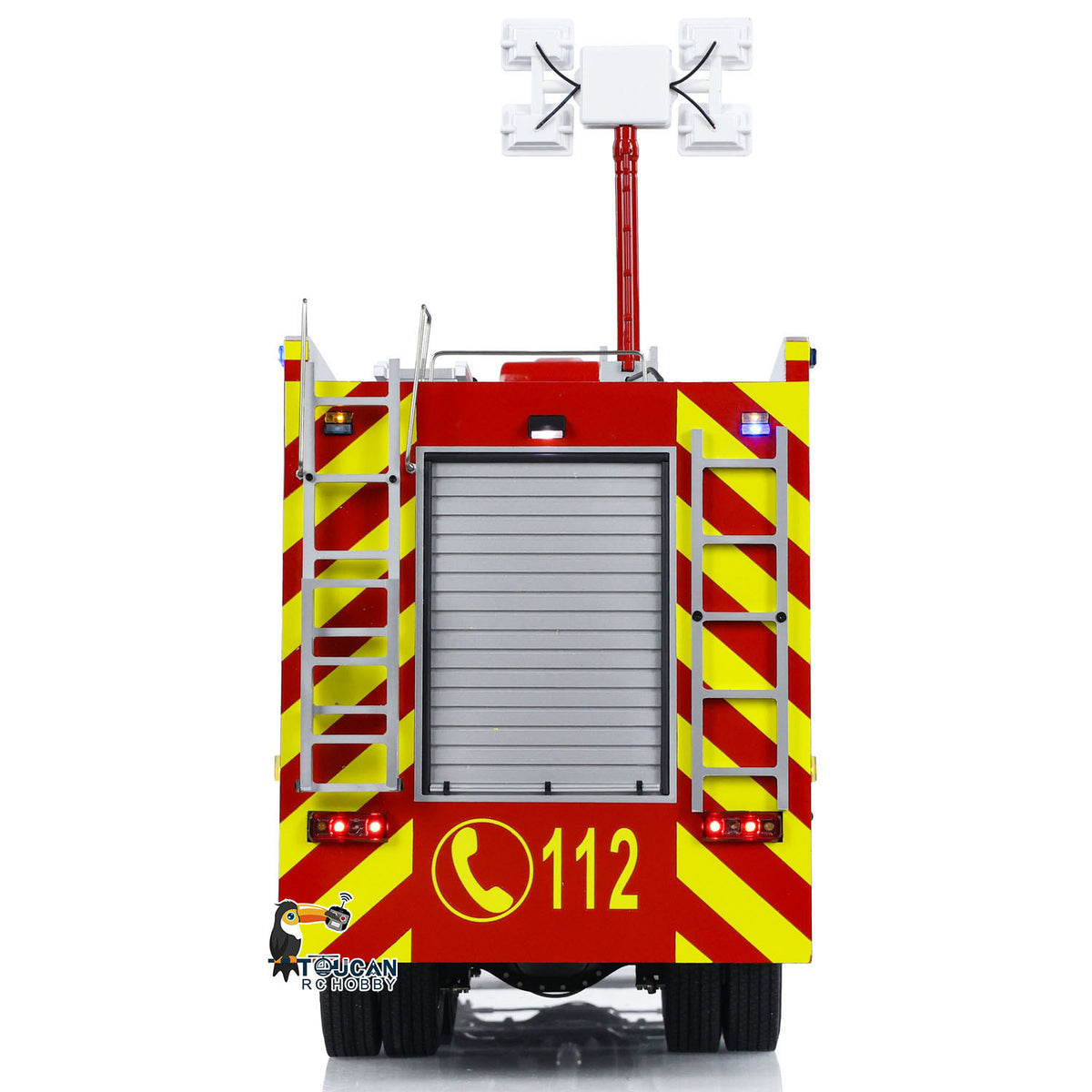 TOUCAN RC HOBBY 1/14 RC Fire Fighting Truck 8x8 Radio Control Fire Car Light Sound Metal Chassis Assembled and Painted Motor ESC Servo
