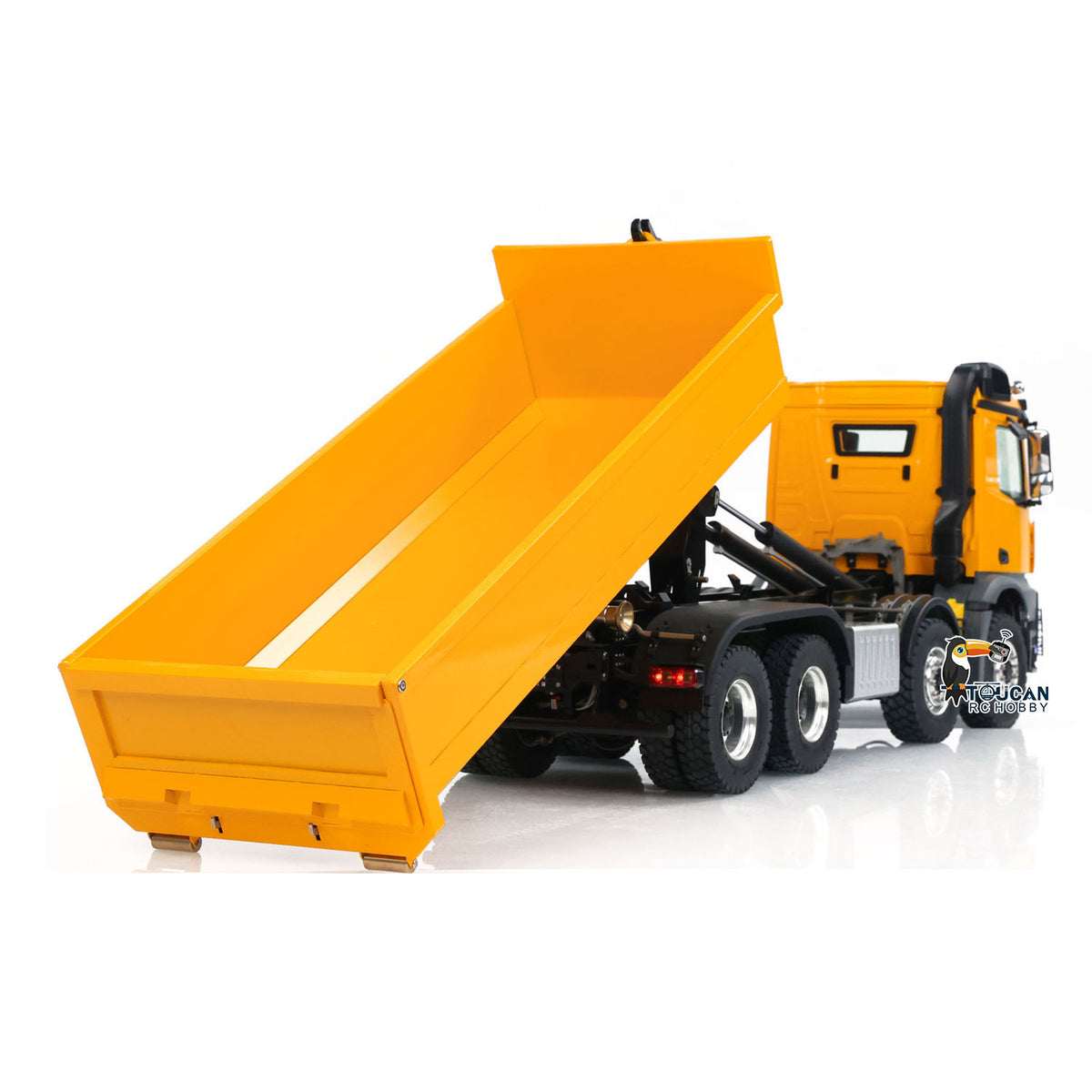 TOUCAN RC HOBBY Kabolite K3365/K3366 1/14 Metal RC Roll on off Dumper Truck RTR 8x8 Hydraulic Tipper Vehicle 2-Speed Transmission Light & Sound System FlySky ST8 Controller Square/U-shaped Bucket for Model Collector