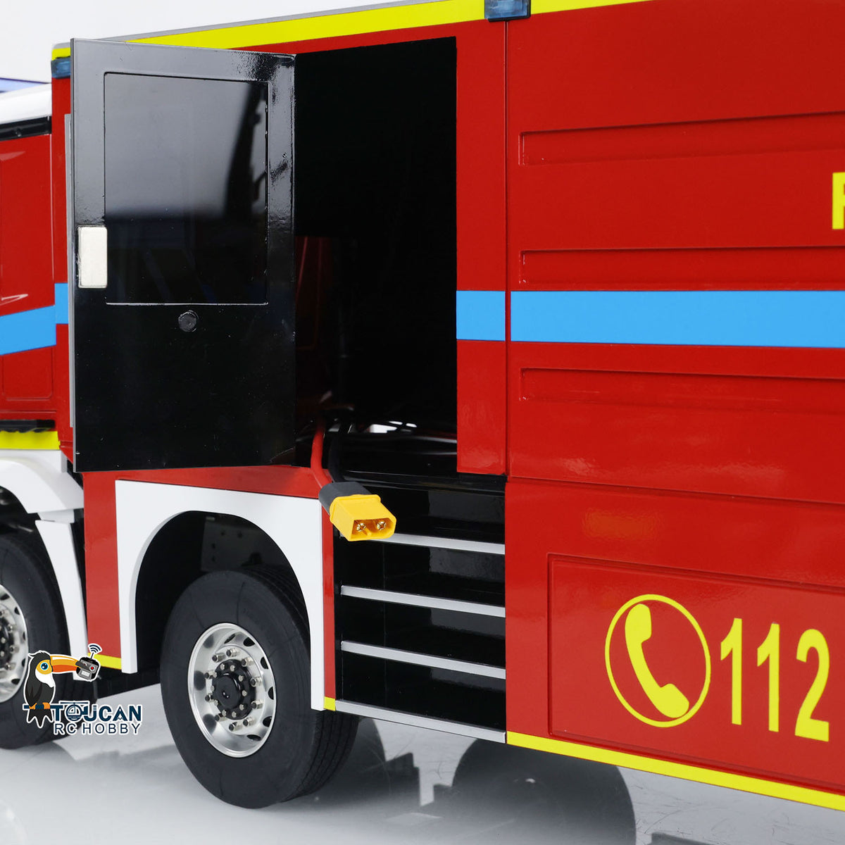 TOUCAN RC HOBBY 1/14 RC Fire Fighting Truck 8x8 Radio Control Fire Car Light Sound Metal Chassis Assembled and Painted Motor ESC Servo