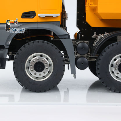 TOUCAN RC HOBBY Kabolite K3365/K3366 1/14 Metal RC Roll on off Dumper Truck RTR 8x8 Hydraulic Tipper Vehicle 2-Speed Transmission Light & Sound System FlySky ST8 Controller Square/U-shaped Bucket for Model Collector