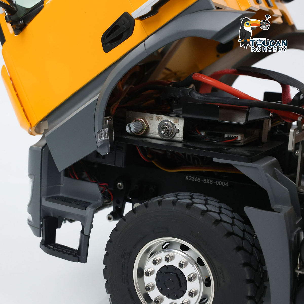 TOUCAN RC HOBBY Kabolite K3365/K3366 1/14 Metal RC Roll on off Dumper Truck RTR 8x8 Hydraulic Tipper Vehicle 2-Speed Transmission Light & Sound System FlySky ST8 Controller Square/U-shaped Bucket for Model Collector