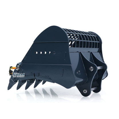 TOUCAN RC HOBBY  Metal Grading/Trapezoidal/Narrow Toothless/Toothed/Rake/Grille Bucket for 1/12 Hydraulic Remote Control Tracked Excavator C395 LR976 E650 RC Digger Model Construction Vehicle