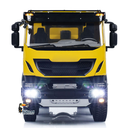 TOUCAN RC HOBBY MODOModel 1/14 Metal RC Hydraulic Dump Truck 8X8 Flip-Over Cover Lorry Vehicle Light Sound System Flysky ST8 Controller for Model Enthusiast