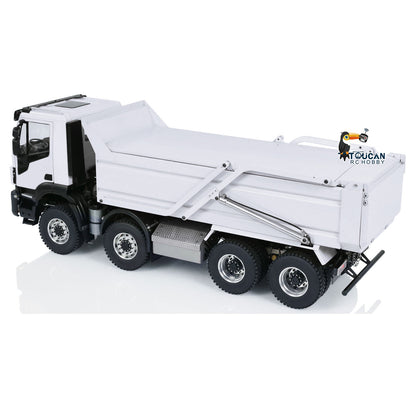 TOUCAN RC HOBBY MODOModel Metall 1/14 8x4 RC Muldenkipper ferngesteuertes hydraulisches LKW-Modell mit aufklappbarer Abdeckung, 2-Gang-Getriebe, LED-Beleuchtung und Soundsystem