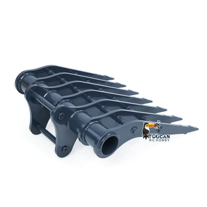 TOUCAN RC HOBBY  Metal Grading/Trapezoidal/Narrow Toothless/Toothed/Rake/Grille Bucket for 1/12 Hydraulic Remote Control Tracked Excavator C395 LR976 E650 RC Digger Model Construction Vehicle