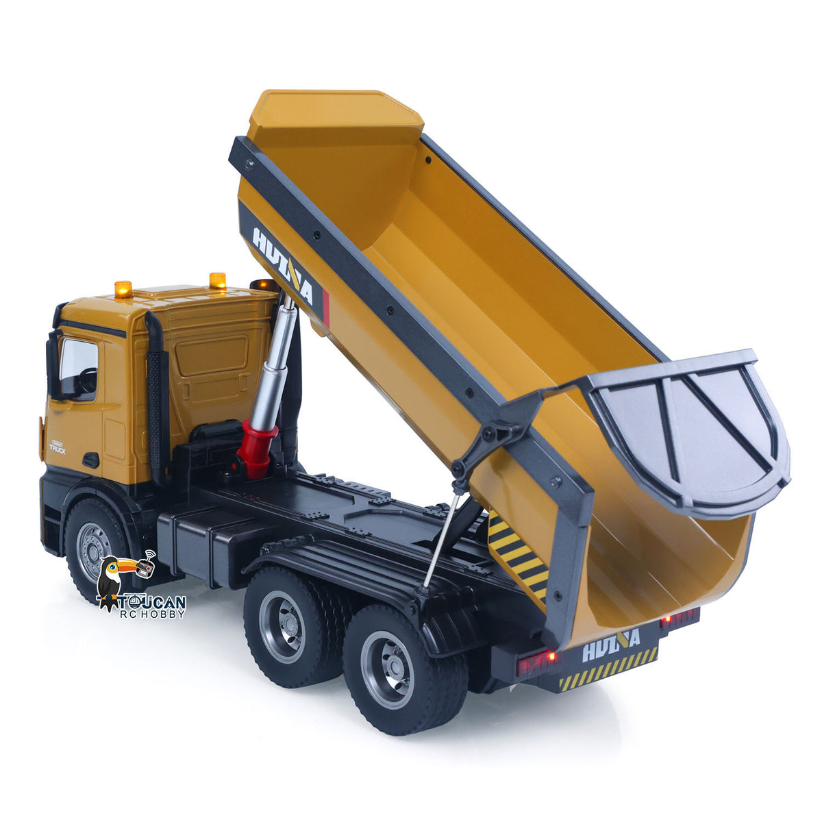 TOUCAN RC HOBBY HUINA 1/14 Electric RC Dump Truck 573 Remote Control Tipper Model Vehicle Flowing Water Light Sound Effect 2.4G Radio Battery