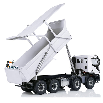 TOUCAN RC HOBBY MODOModel Metall 1/14 8x4 RC Muldenkipper ferngesteuertes hydraulisches LKW-Modell mit aufklappbarer Abdeckung, 2-Gang-Getriebe, LED-Beleuchtung und Soundsystem