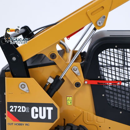 In Stock CUT RC Hobby 1/14 RC  Wheeled Skid-Steer Loader 272D2  3CH Valve Manual Quick Coupler Metal RTR