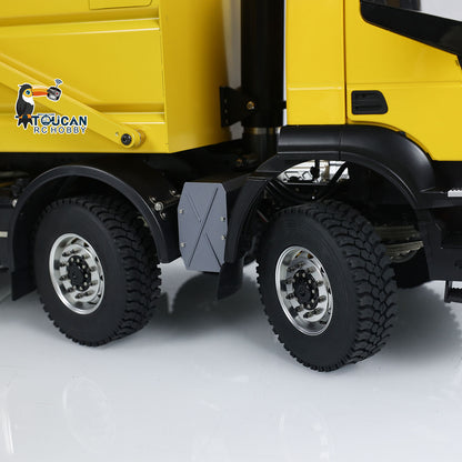 TOUCAN RC HOBBY MODOModel 1/14 Metal RC Hydraulic Dump Truck 8X8 Flip-Over Cover Lorry Vehicle Light Sound System Flysky ST8 Controller for Model Enthusiast
