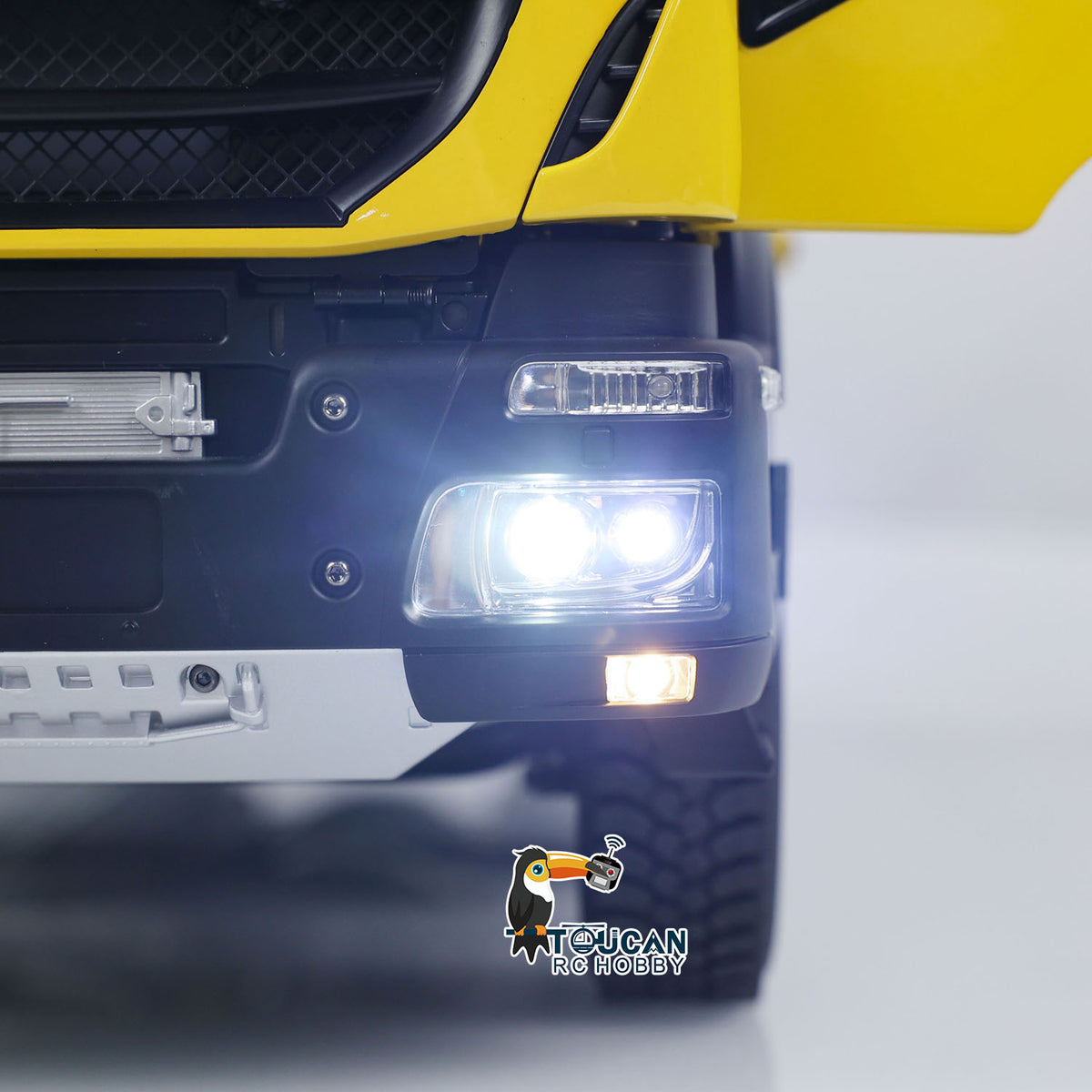 TOUCAN RC HOBBY MODOModel 1/14 Metal RC Hydraulic Dump Truck 8X8 Flip-Over Cover Lorry Vehicle Light Sound System Flysky ST8 Controller for Model Enthusiast