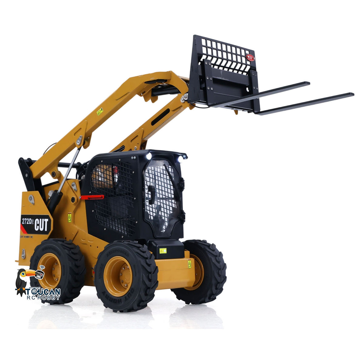 In Stock CUT RC Hobby 1/14 RC  Wheeled Skid-Steer Loader 272D2  3CH Valve Manual Quick Coupler Metal RTR