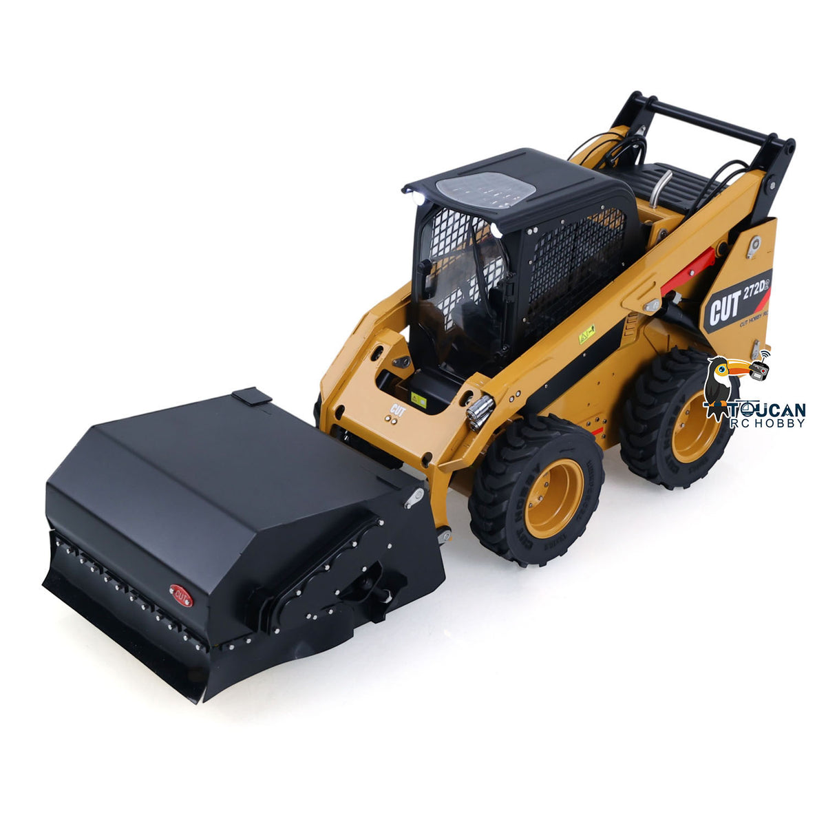 In Stock CUT RC Hobby 1/14 RC  Wheeled Skid-Steer Loader 272D2  3CH Valve Manual Quick Coupler Metal RTR