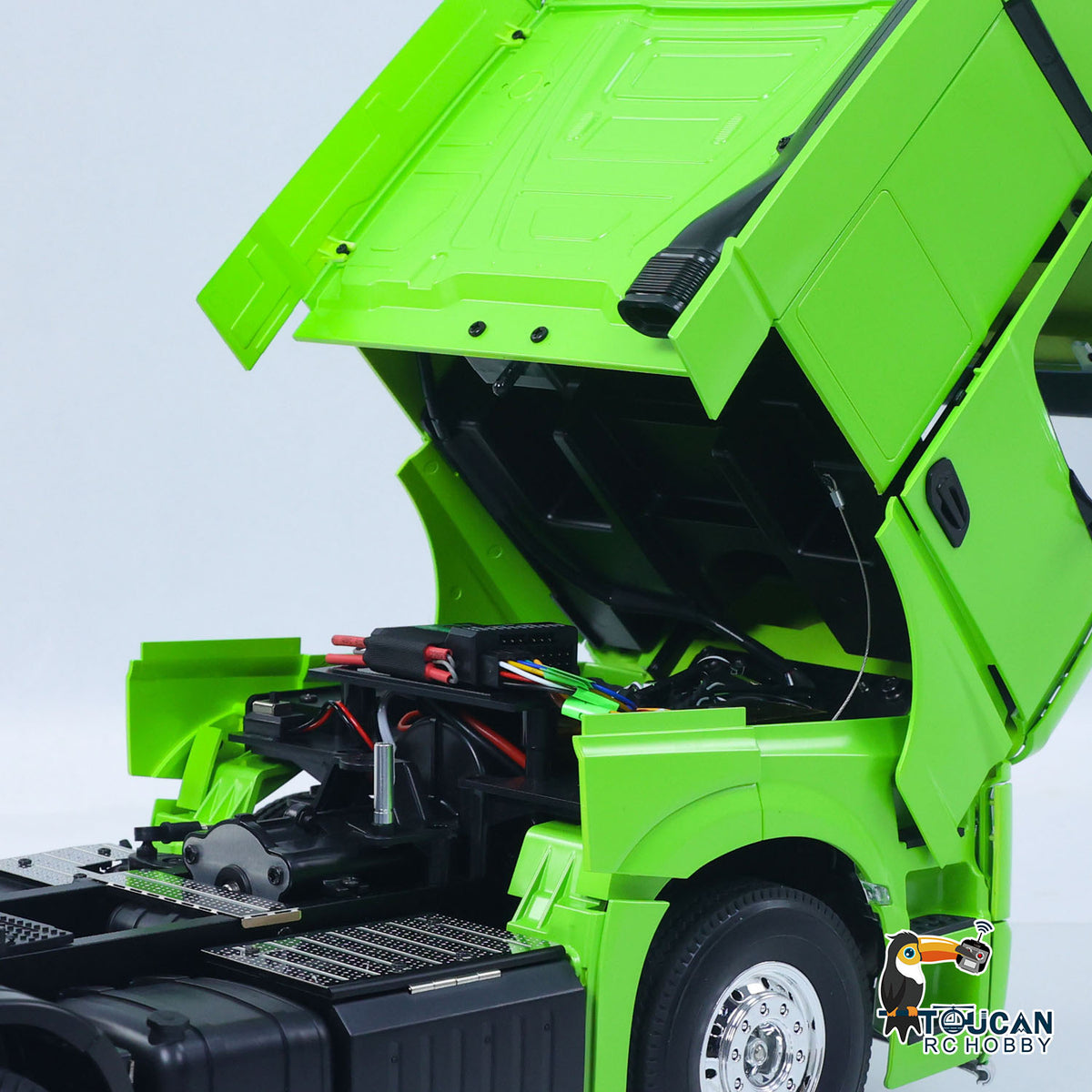 TOUCAN RC HOBBY HHRC 1/14 6*4 RC Tractor Truck 3363 Remote Control Lorry Car Model 540 Brushed Motor 60A ESC Openable Door Flysky I6S Radio RTR
