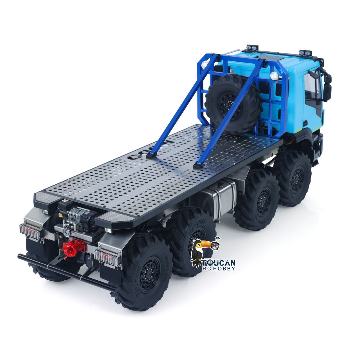 TOUCAN RC HOBBY MODO 1/14 Metal 8x8 RC Crawler Car PNP FlySky ST8 Radio Controller Light Sound System Electric Winch Differential Lock 2-speed gearbox for Enthusiast