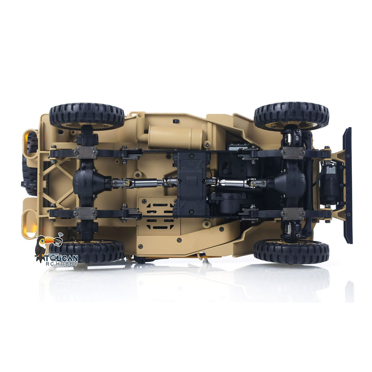 TOUCAN RC HOBBY Heng Guan 1/14 4x4 Electric Military Truck Heng Guan4 58 Convertible Off Road Combat Vehicle Remote Control Car 2Speed Light Sound Motor Model