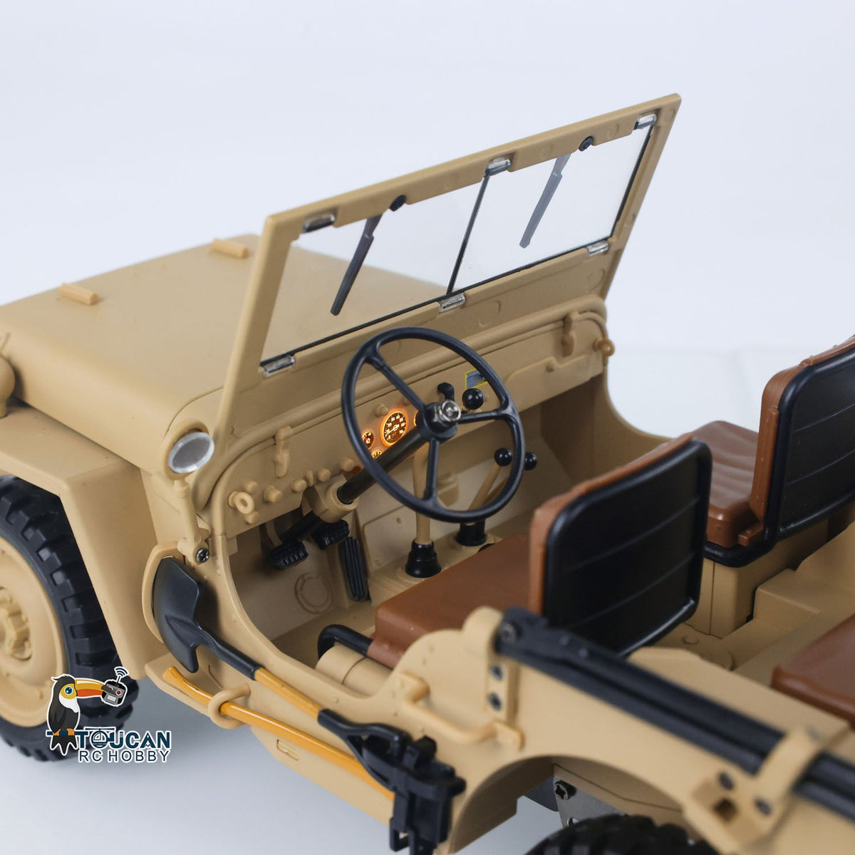 TOUCAN RC HOBBY Heng Guan 1/14 4x4 Electric Military Truck Heng Guan4 58 Convertible Off Road Combat Vehicle Remote Control Car 2Speed Light Sound Motor Model