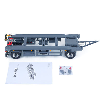 TOUCAN RC HOBBY LESU A0065 1/14 Metal RC Roll Off Trailer with Front Wheel Steerable Light System for Remote Control Tractor Truck Backyard Fun