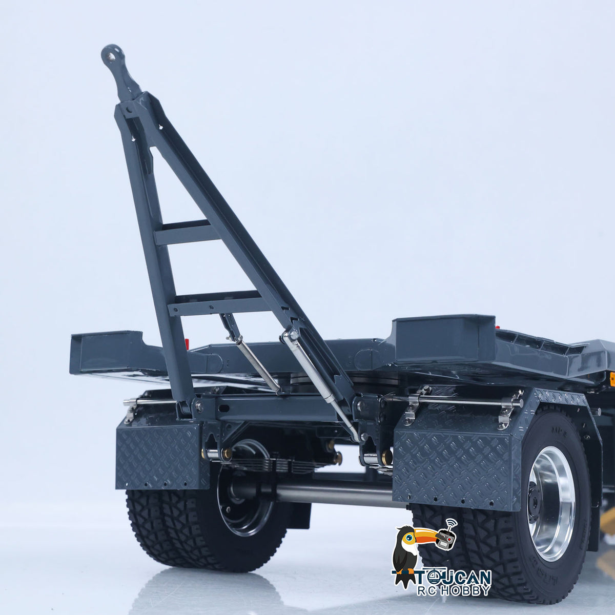 TOUCAN RC HOBBY LESU A0065 1/14 Metal RC Roll Off Trailer with Front Wheel Steerable Light System for Remote Control Tractor Truck Backyard Fun
