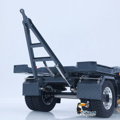 TOUCAN RC HOBBY LESU A0065 1/14 Metal RC Roll Off Trailer with Front Wheel Steerable Light System for Remote Control Tractor Truck Backyard Fun