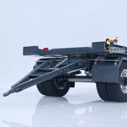 TOUCAN RC HOBBY LESU A0065 1/14 Metal RC Roll Off Trailer with Front Wheel Steerable Light System for Remote Control Tractor Truck Backyard Fun