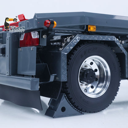 TOUCAN RC HOBBY LESU A0065 1/14 Metal RC Roll Off Trailer with Front Wheel Steerable Light System for Remote Control Tractor Truck Backyard Fun