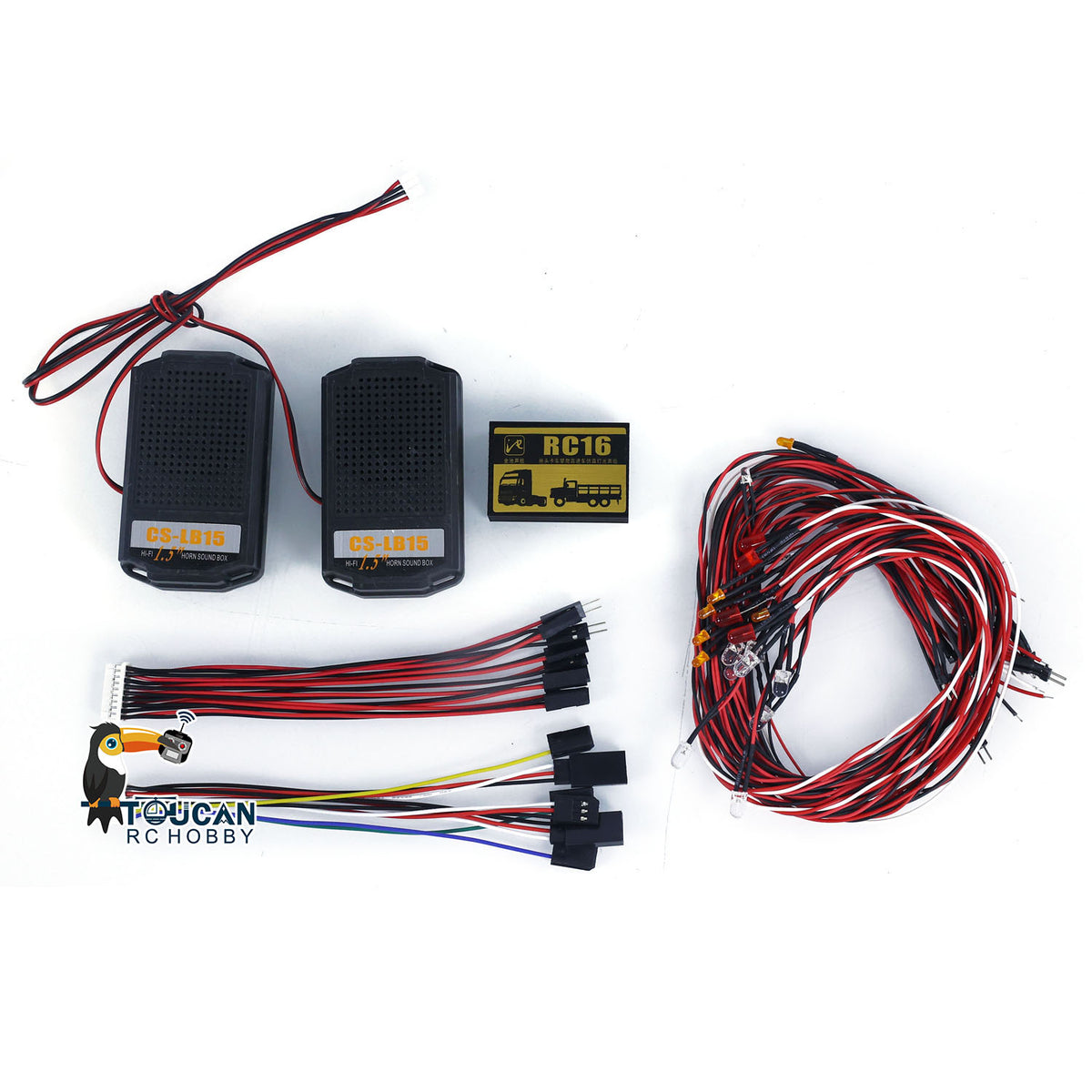 TOUCAN RC HOBBY Heng Long US Stock RC16 LED Light Sound System Set for 1/14 RC Tractor Trucks XT60 Plug DIY Radio Control Vehicle Model