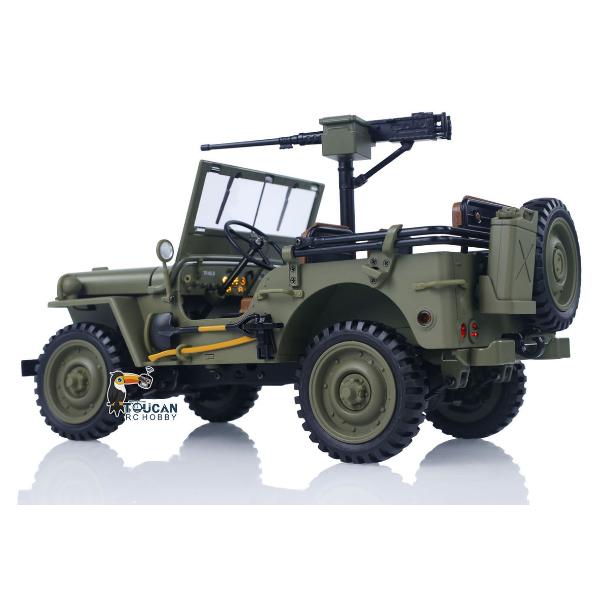 TOUCAN RC HOBBY Heng Guan 1/14 4x4 Electric Military Truck Heng Guan4 58 Convertible Off Road Combat Vehicle Remote Control Car 2Speed Light Sound Motor Model