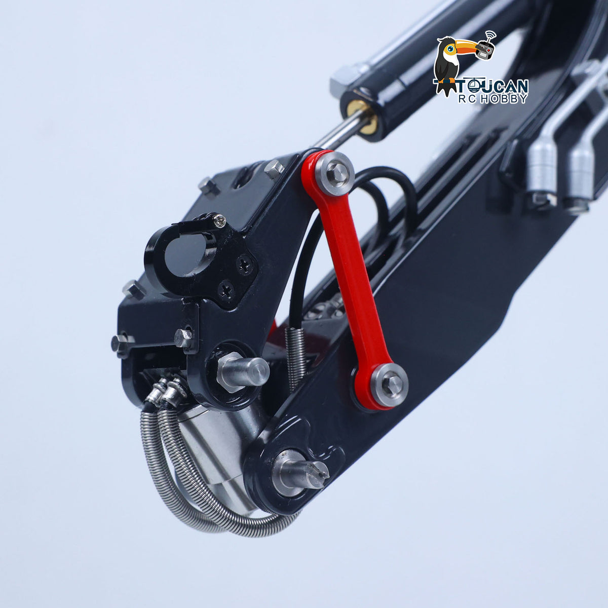 TOUCAN RC HOBBY Metal LESU 1/14 RC Hydraulic Excavator MC15 CNC Shell 4 Arms Remote Control Digger 9CH Valves Dual Pumps Quick Released Coupler