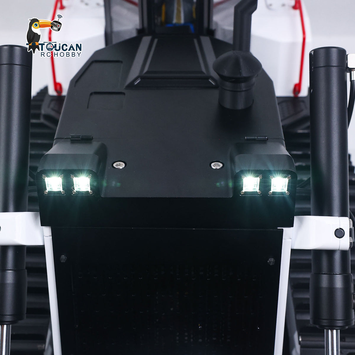 TOUCAN RC HOBBY D155AX 1/12 Metal RC Hydraulic Bulldozer RTR 7-Channel Valve Brushless Motor 5-Shank Rear Plow Light Sound for Model Enthusiast