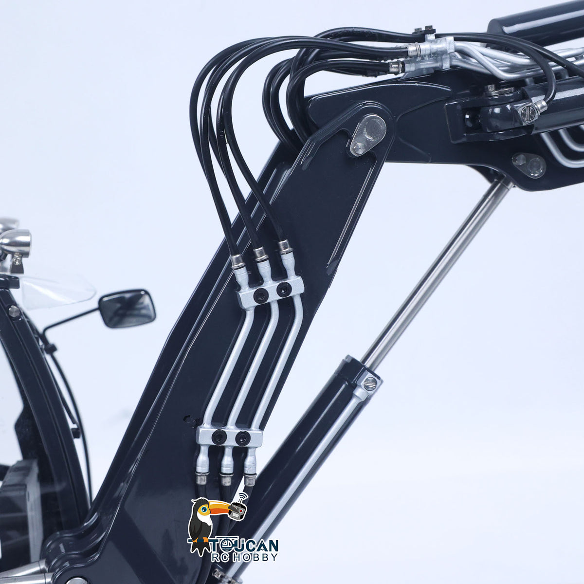 TOUCAN RC HOBBY Metal LESU 1/14 RC Hydraulic Excavator MC15 CNC Shell 4 Arms Remote Control Digger 9CH Valves Dual Pumps Quick Released Coupler