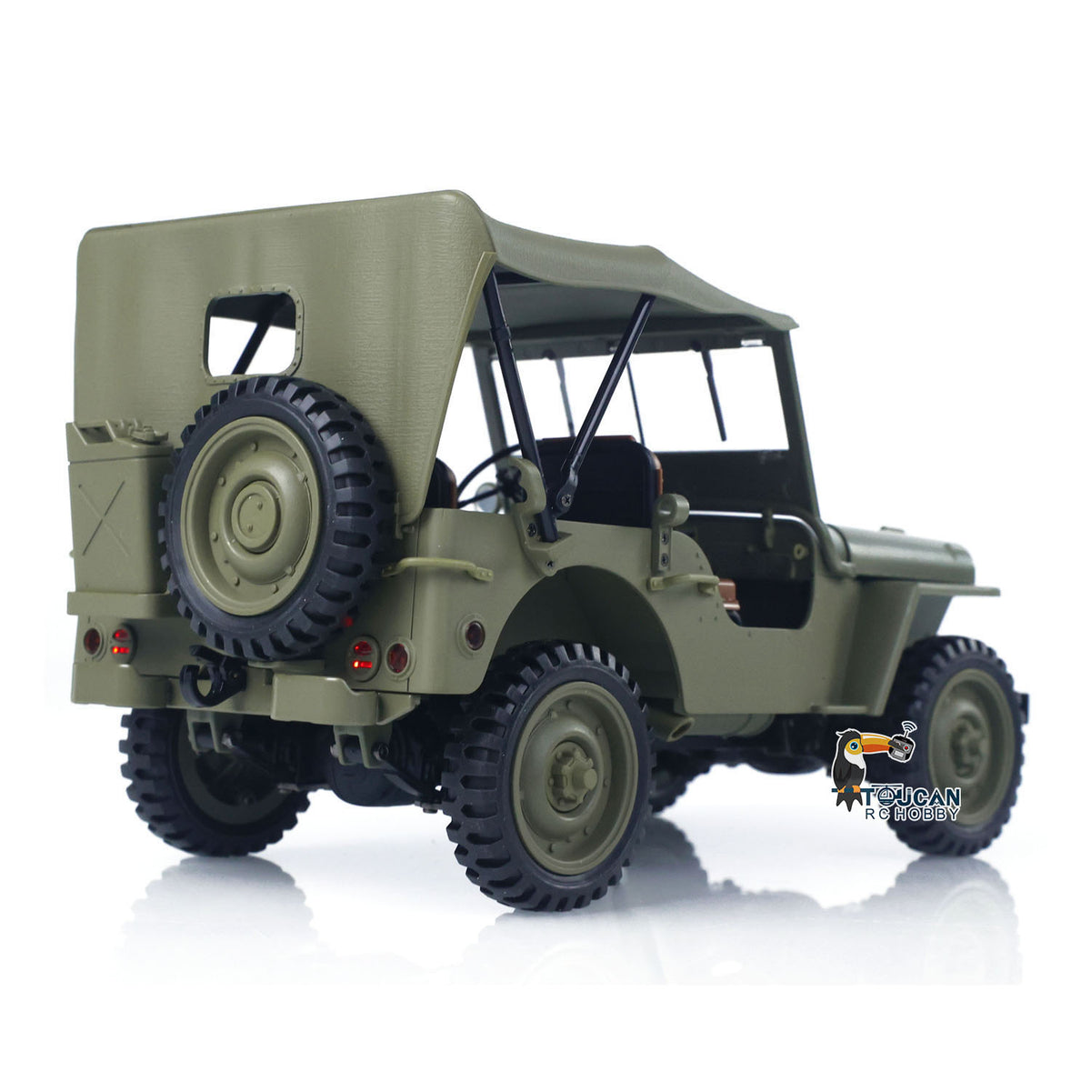 TOUCAN RC HOBBY Heng Guan 1/14 4x4 Electric Military Truck Heng Guan4 58 Convertible Off Road Combat Vehicle Remote Control Car 2Speed Light Sound Motor Model