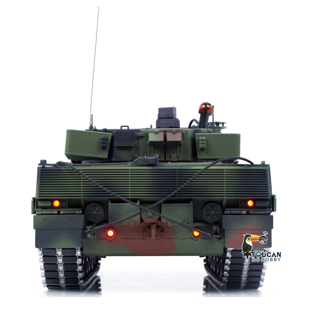 TOUCAN RC HOBBY Heng Long 1/16 Remote Control Tank Model 3889 Leopard 2 A6 7.0 Mainboard Full Metal Chassis Gearbox IR Barrel Recoil Elevation 550 Motor