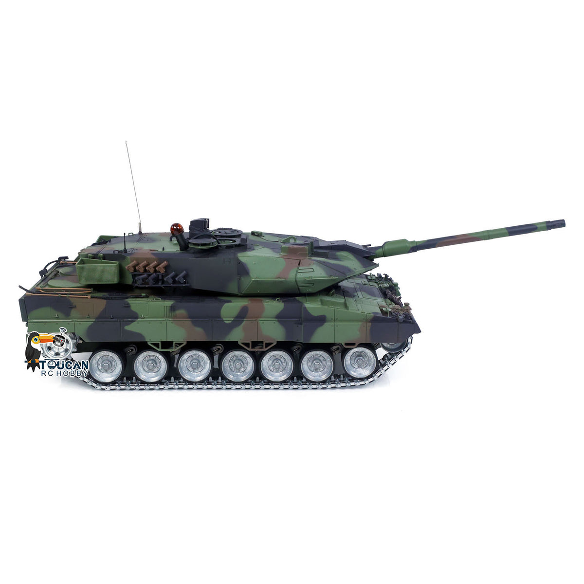 TOUCAN RC HOBBY Heng Long 1/16 Remote Control Tank Model 3889 Leopard 2 A6 7.0 Mainboard Full Metal Chassis Gearbox IR Barrel Recoil Elevation 550 Motor