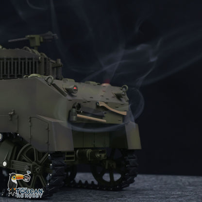 TOUCAN RC HOBBY Heng Long 1/16 RC Tank US M5A1 Stuart VI Remote Control RTR Light Tank 360 Smoking Radio System Barrel Recoil Light Flash Two Battery
