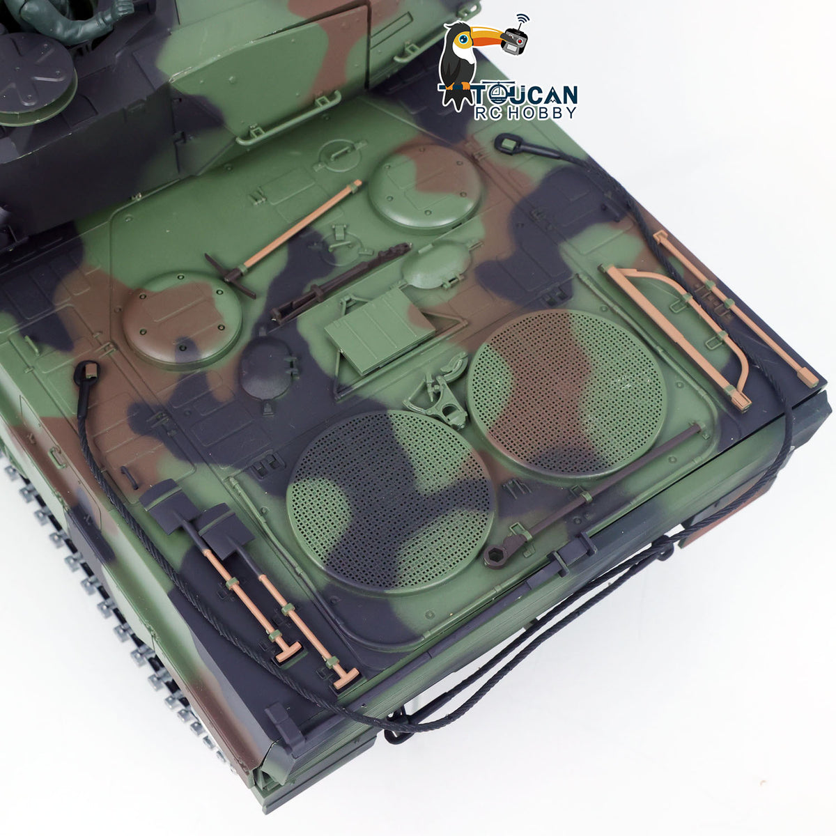 TOUCAN RC HOBBY Heng Long 1/16 Remote Control Tank Model 3889 Leopard 2 A6 7.0 Mainboard Full Metal Chassis Gearbox IR Barrel Recoil Elevation 550 Motor