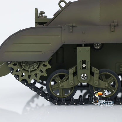 TOUCAN RC HOBBY Heng Long 1/16 RC Tank US M5A1 Stuart VI Remote Control RTR Light Tank 360 Smoking Radio System Barrel Recoil Light Flash Two Battery