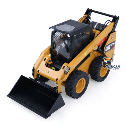 In Stock CUT RC Hobby 1/14 RC  Wheeled Skid-Steer Loader 272D2  3CH Valve Manual Quick Coupler Metal RTR