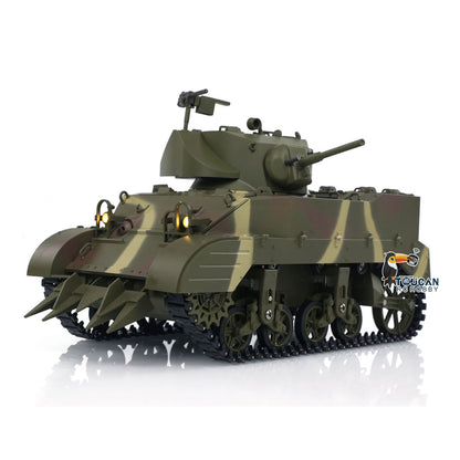 TOUCAN RC HOBBY Heng Long 1/16 RC Tank US M5A1 Stuart VI Remote Control RTR Light Tank 360 Smoking Radio System Barrel Recoil Light Flash Two Battery