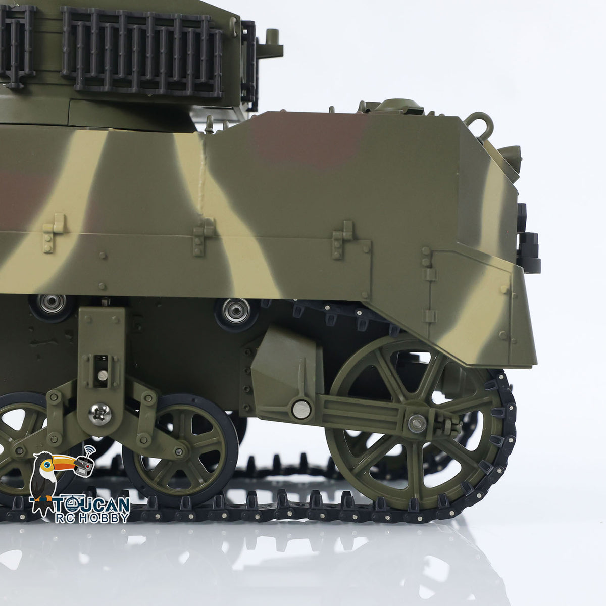 TOUCAN RC HOBBY Heng Long 1/16 RC Tank US M5A1 Stuart VI Remote Control RTR Light Tank 360 Smoking Radio System Barrel Recoil Light Flash Two Battery