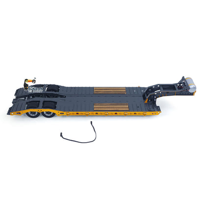 TOUCAN RC HOBBY HHG Model 1 Meter Long! Metal 1/14 Heavy Duty 2Axle Low Flatbed Trailer for LESU Radio Control Tractor Truck RC Bulldozer Excavator