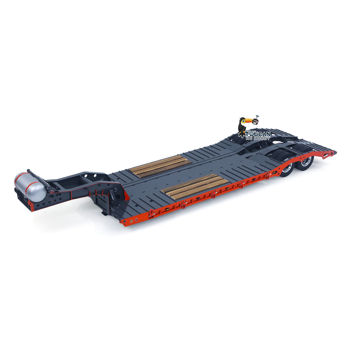 TOUCAN RC HOBBY HHG Model 1 Meter Long! Metal 1/14 Heavy Duty 2Axle Low Flatbed Trailer for LESU Radio Control Tractor Truck RC Bulldozer Excavator