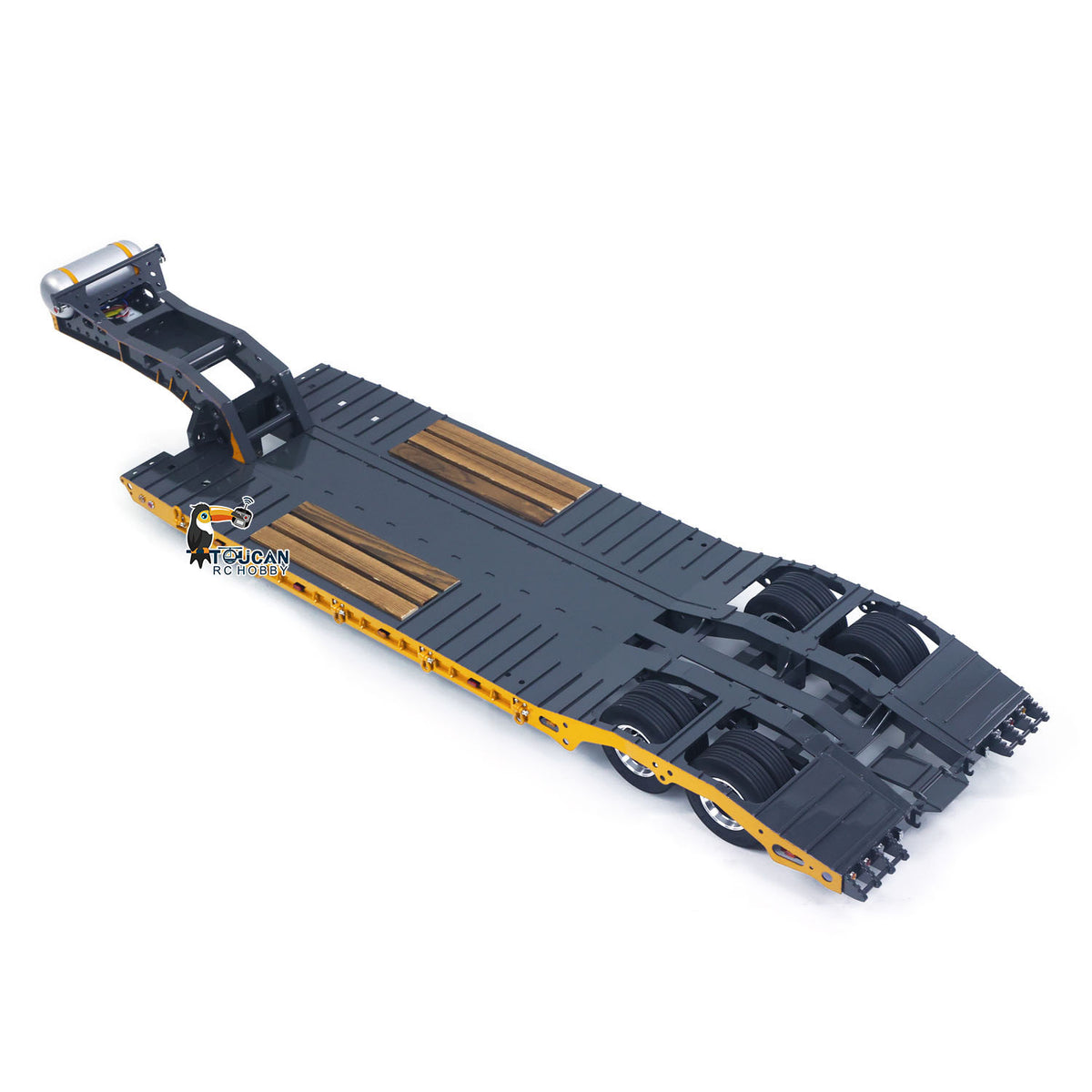 TOUCAN RC HOBBY HHG Model 1 Meter Long! Metal 1/14 Heavy Duty 2Axle Low Flatbed Trailer for LESU Radio Control Tractor Truck RC Bulldozer Excavator