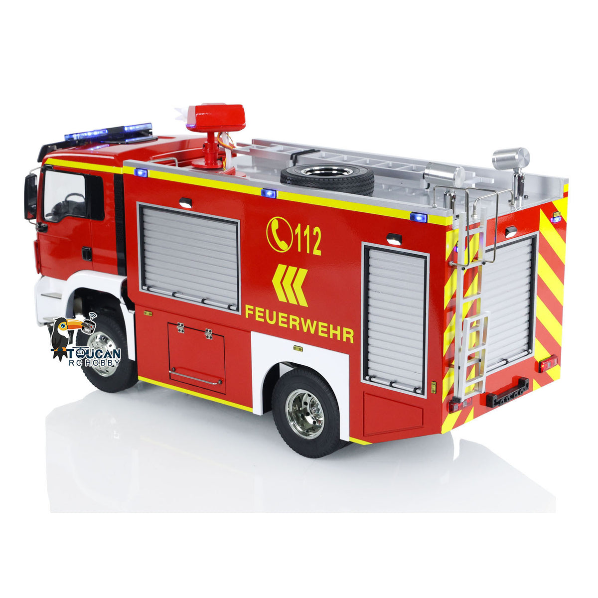 TOUCAN RC HOBBY 4x2 RC Fire Fighting Truck 1:14 2-speed Transmission Radio Control Fire Vehicles Assembled and Painted Sound Light System