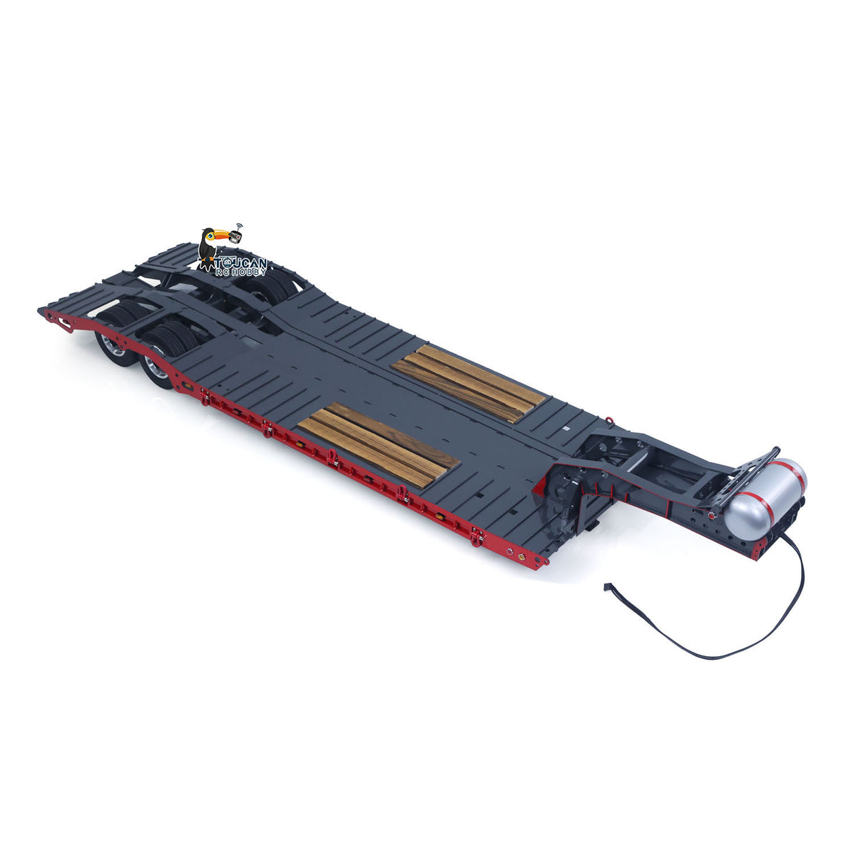 TOUCAN RC HOBBY HHG Model 1 Meter Long! Metal 1/14 Heavy Duty 2Axle Low Flatbed Trailer for LESU Radio Control Tractor Truck RC Bulldozer Excavator
