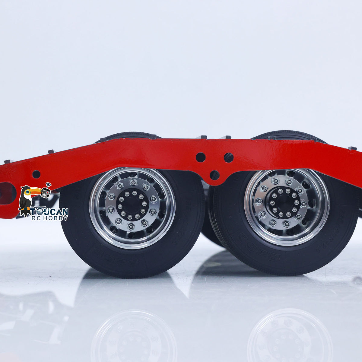 TOUCAN RC HOBBY HHG Model 1 Meter Long! Metal 1/14 Heavy Duty 2Axle Low Flatbed Trailer for LESU Radio Control Tractor Truck RC Bulldozer Excavator