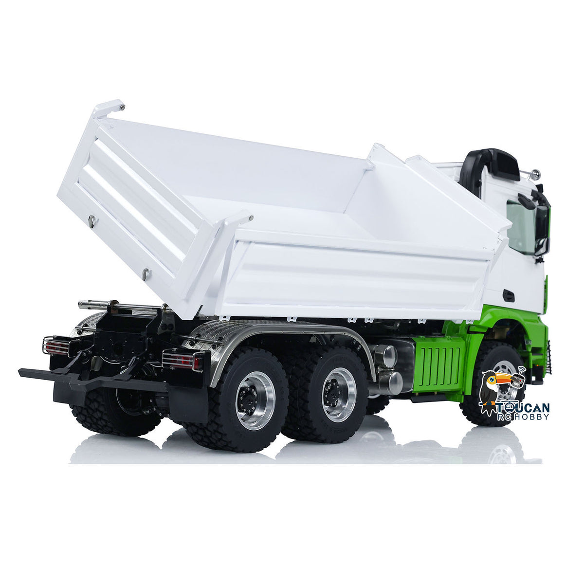 TOUCAN RC HOBBY LESU K3363 Cabin 1/14 Metal 6x6 RC Hydraulic Dump Truck 3 Speed Transmission FlySky I6S Radio Controller Differential Lock for Model Enthusiast