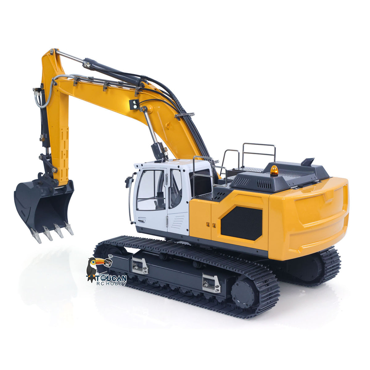 TOUCAN RC HOBBY XDRC 945 1/14 Metal RC RTR Hydraulic Excavator Brushless Driving Motor Quick Coupler I6S Controller Rotating Light for Construction Vehicle Collectors